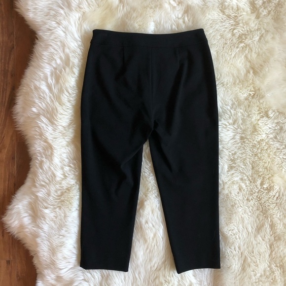 St. John SoCa Black Ponte Knit Cropped Ankle Pant - Picture 5 of 6